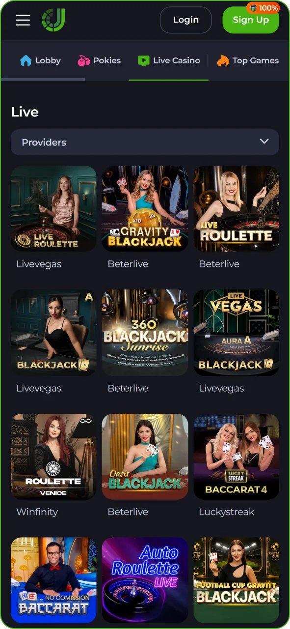 Play real time games at JeetCity app live casino.