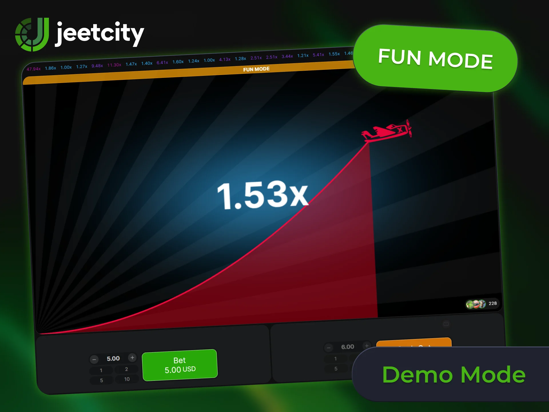 Practice your skills for free using the official JeetCity Aviator demo mode.