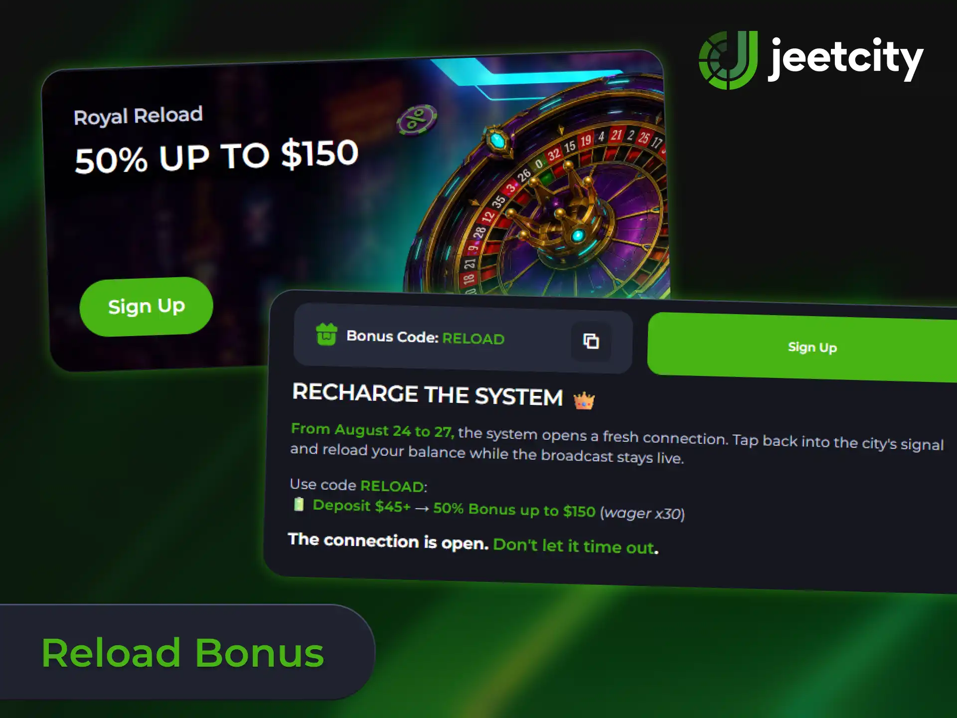 Claim the JeetCity reload bonus and power up your online casino balance in Australia.