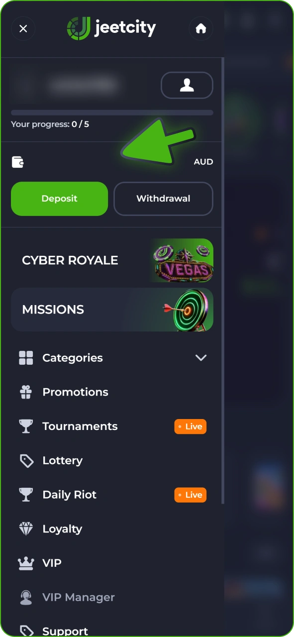 Look at your JeetCity account funds with bonuses to play games.