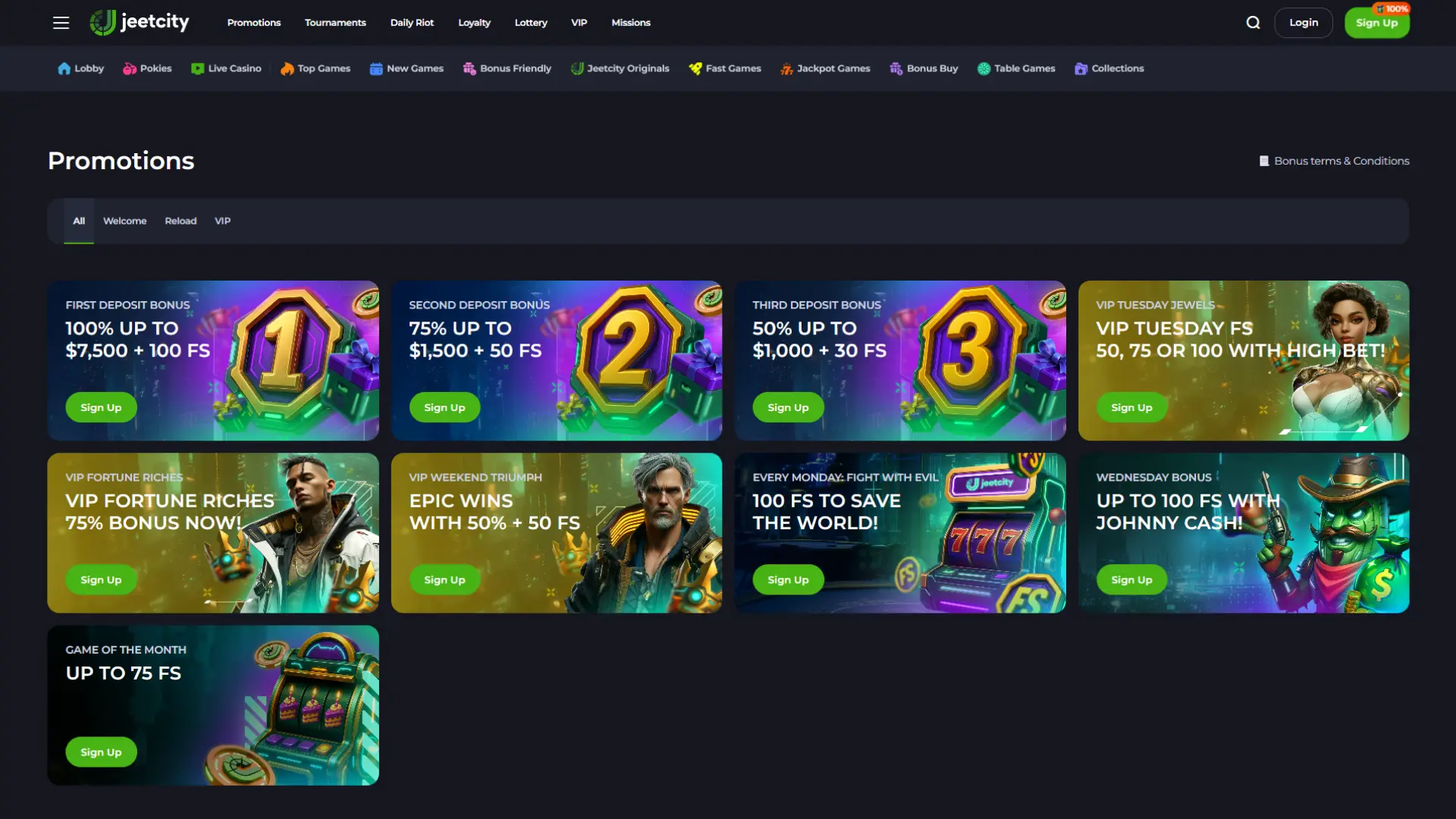 Get latest bonuses at JeetCity promotion page.