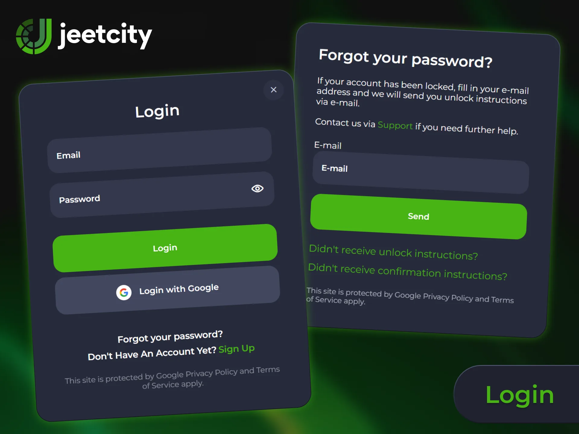 Sign in to your verified account and access JeetCity instantly.