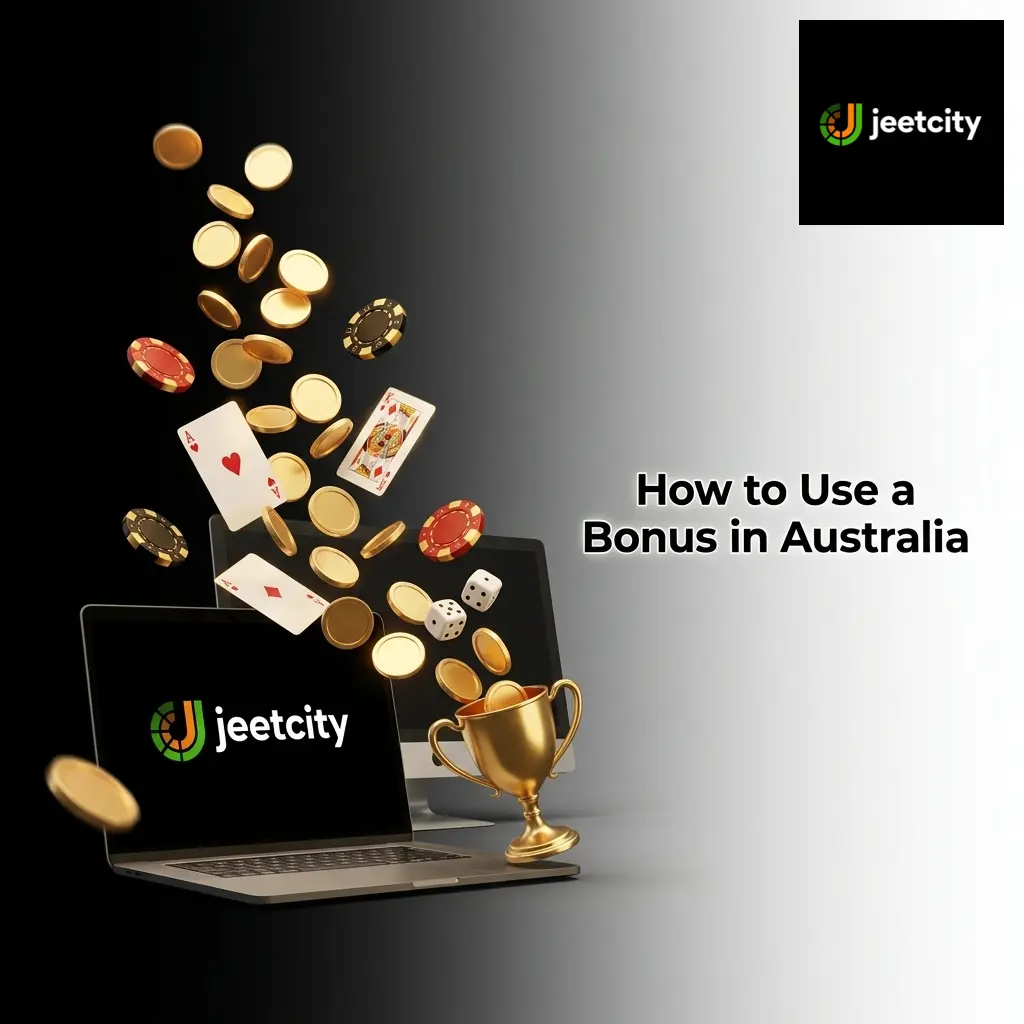 JeetCity bonus claim steps in Australia showing registration, opt-in, and deposit process for new players