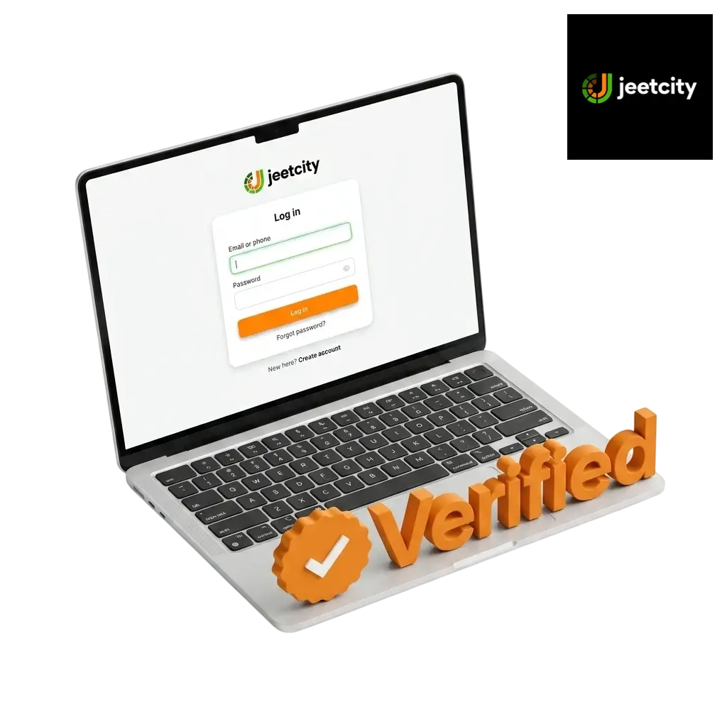 JeetCity login page for Australia users showing secure sign-in form with email and password fields on official website