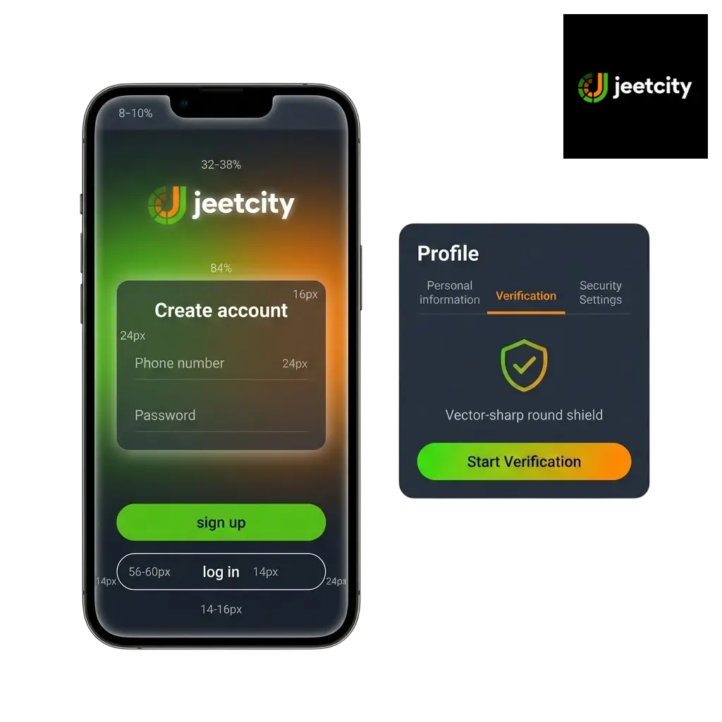 JeetCity registration and login process for Australian players with casino games, sports betting, and 100% welcome bonus