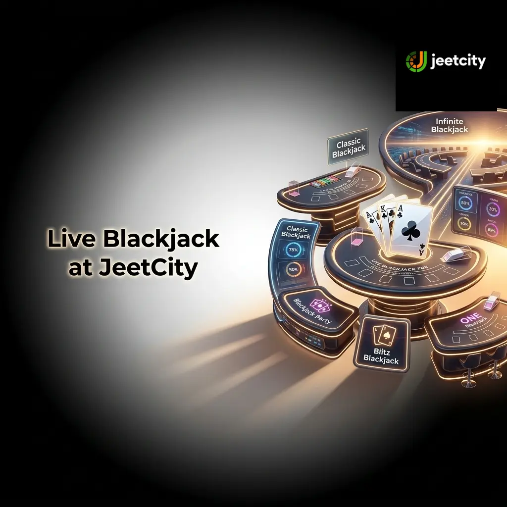 Live blackjack tables at JeetCity casino featuring Evolution Gaming and Pragmatic Play variants with high RTP rates