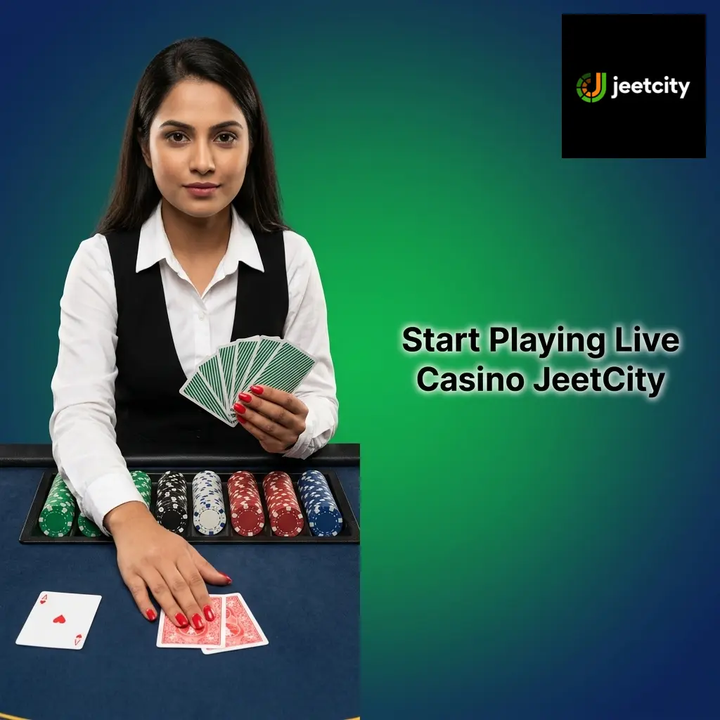 JeetCity live casino lobby showing dealer tables with low deposit limits and high roller options for new players